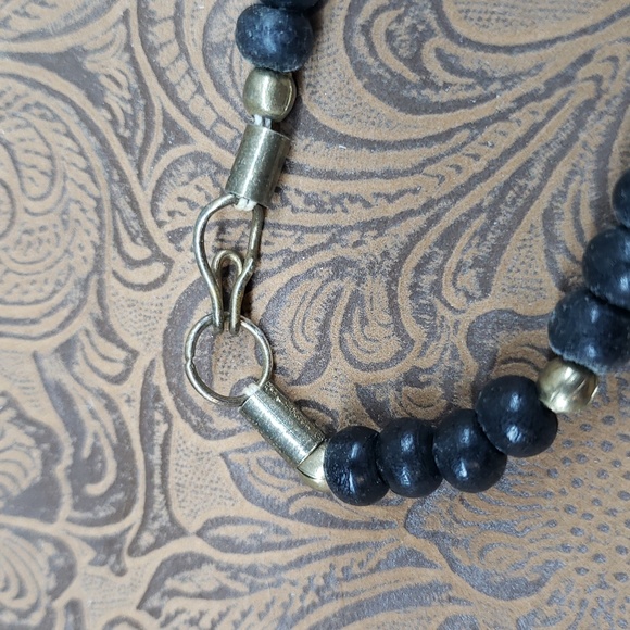 Vintage Hand Crafted Gold Silver Copper Multi-metal Beaded Necklace - Picture 5 of 7